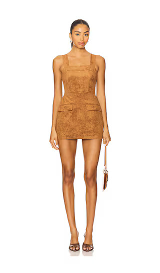 x REVOLVE Yorke Skort Suede Romper in Pecan | Revolve Clothing (Global)