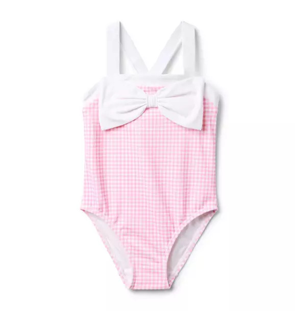 Recycled Gingham Bow Swimsuit | Janie and Jack