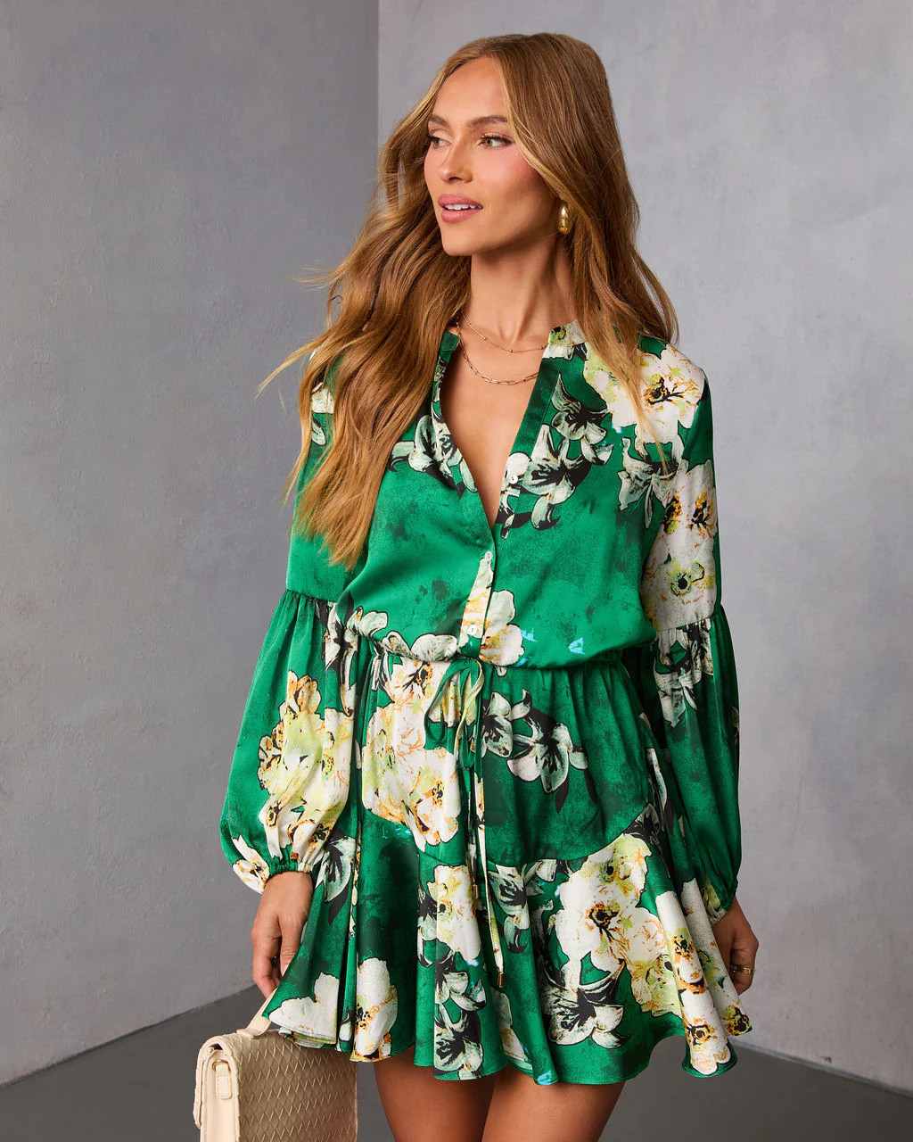 Antique Rose Drawstring Mini Dress | VICI