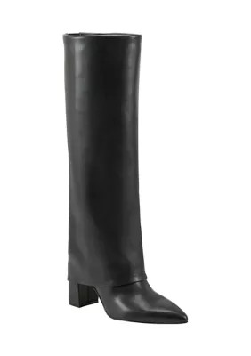 Marc Fisher Women's Fadila Fold Boots, Black, 9.5M | Belk