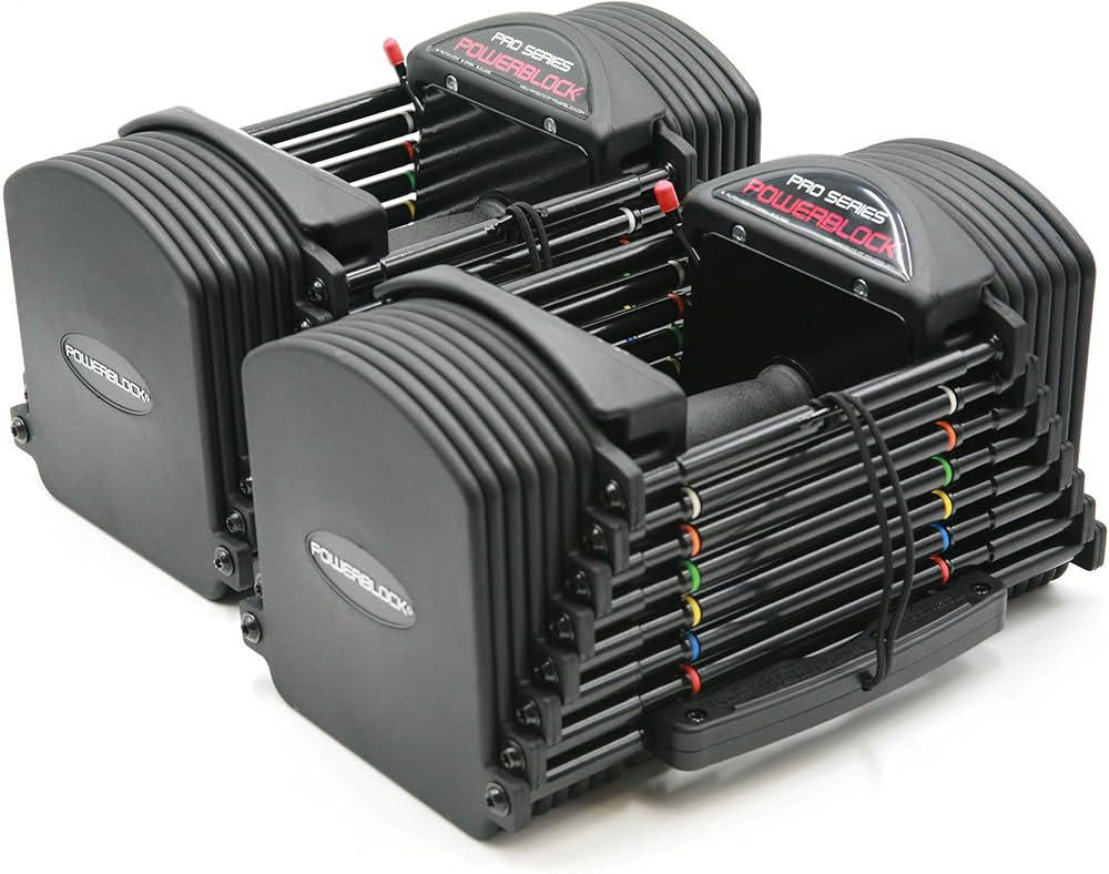 PowerBlock Pro 50 Adjustable Dumbbells, Sold in Pairs, 5-50 lb. Dumbbells, Durable Steel Build, I... | Amazon (US)