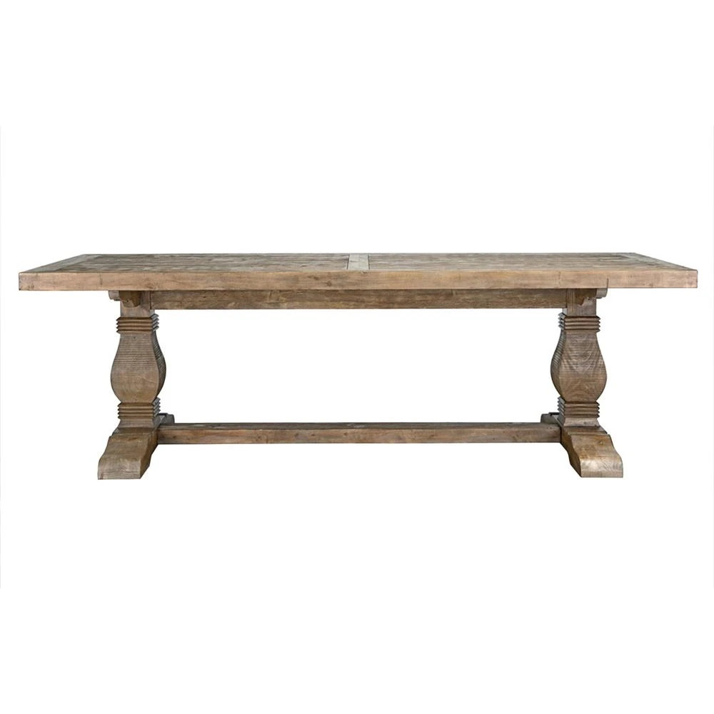 Becille French Country Light Brown Pine Wood Rectangular Dining Table - 94"W | Kathy Kuo Home
