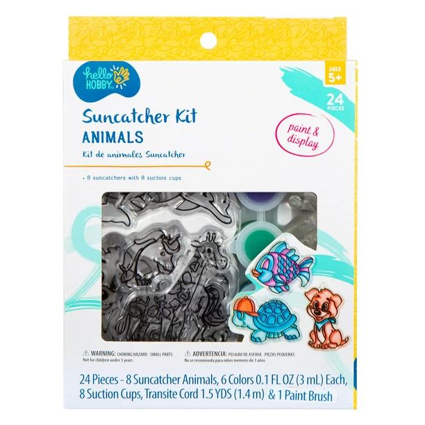 Hello Hobby Animals Window Art, Customize 8 Plastic Suncatchers, Includes Suncatcher Paints, Pain... | Walmart (US)