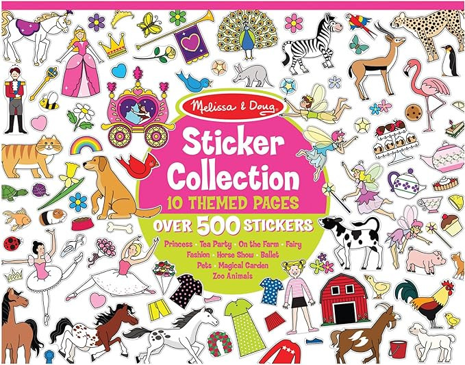 Melissa & Doug Sticker Collection Book: Princesses, Tea Party, Animals, and More - 500+ Stickers ... | Amazon (US)