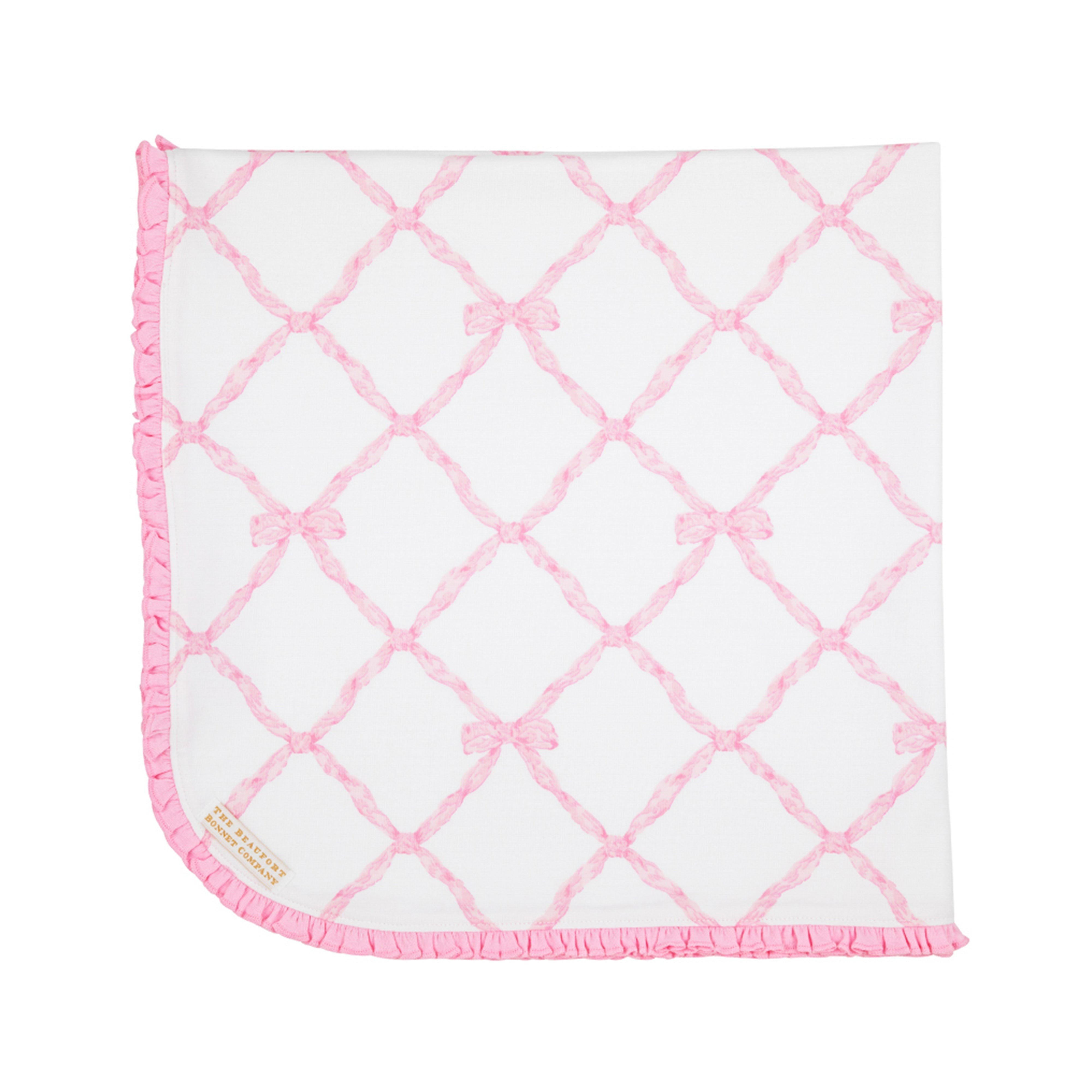 Baby Buggy Blanket - Belle Meade Bow with Pier Party Pink | The Beaufort Bonnet Company