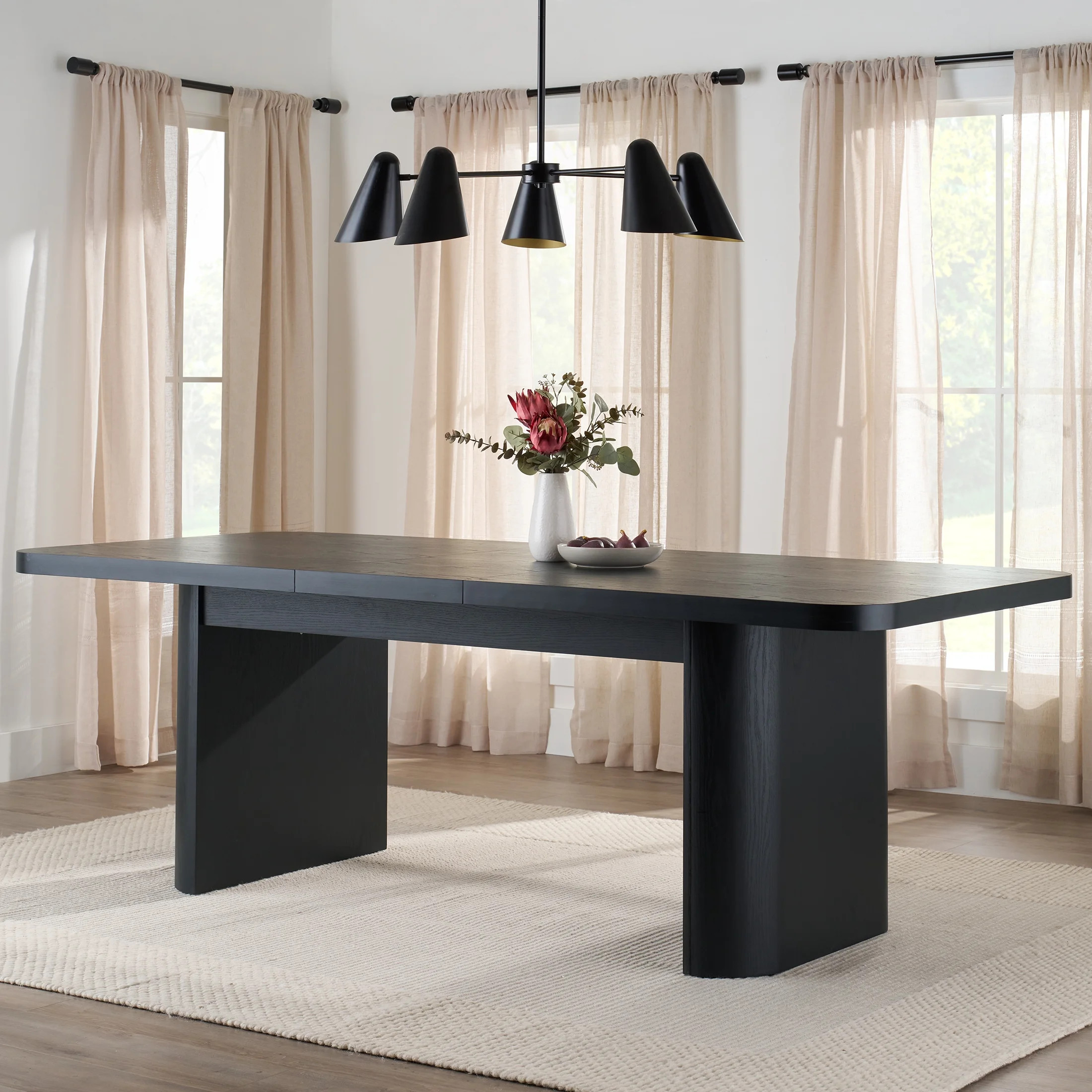 Better Homes & Gardens Juliet Extendable Dining Table, Black Wood | Walmart (US)