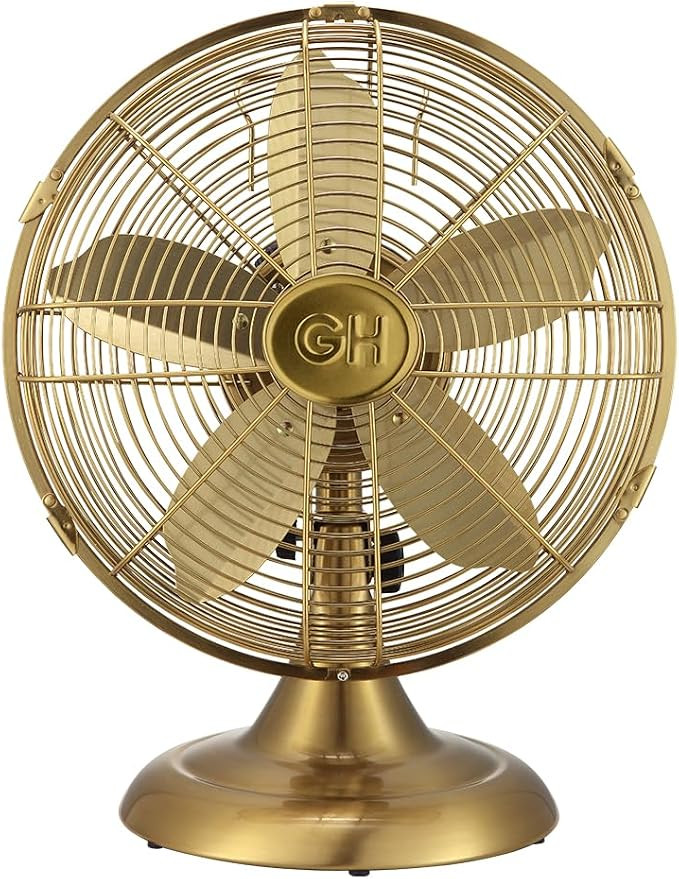 Good Housekeeping 92613 All-Metal 12" Retro Desk Office Table Fan with Wide Oscillation, 3-Speed ... | Amazon (US)