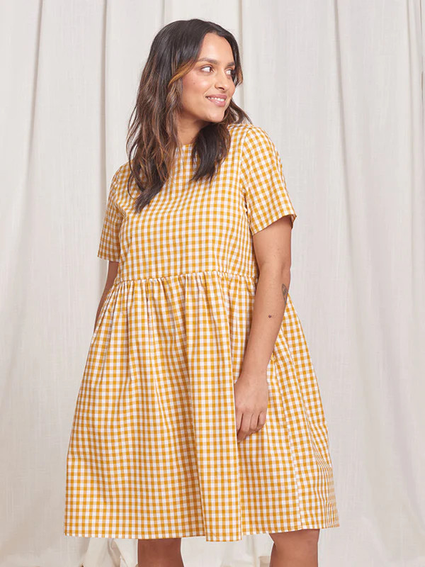 Nico Dress 2.0 Gingham Marigold | Tradlands