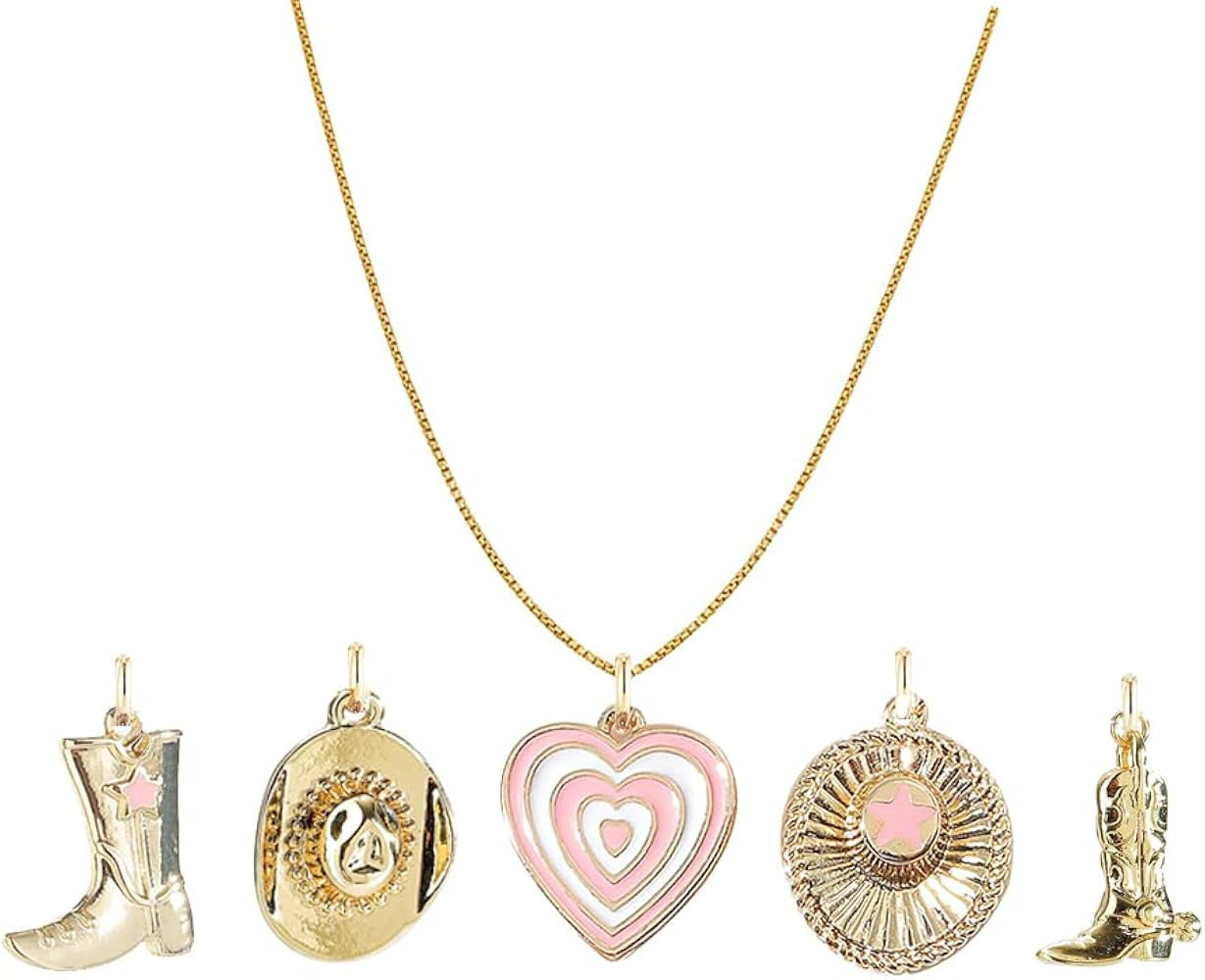 Cowboy Boots Hat Heart Necklace Western Jewelry for Women Cowgirl Things Gifts for Girl Women 5 C... | Amazon (US)