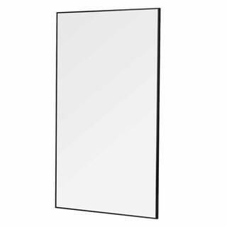 JL Creation 71 in. x 31.5 in. Modern Black Rectangle Framed Full Length Leaning Mirror / Wall Mir... | The Home Depot