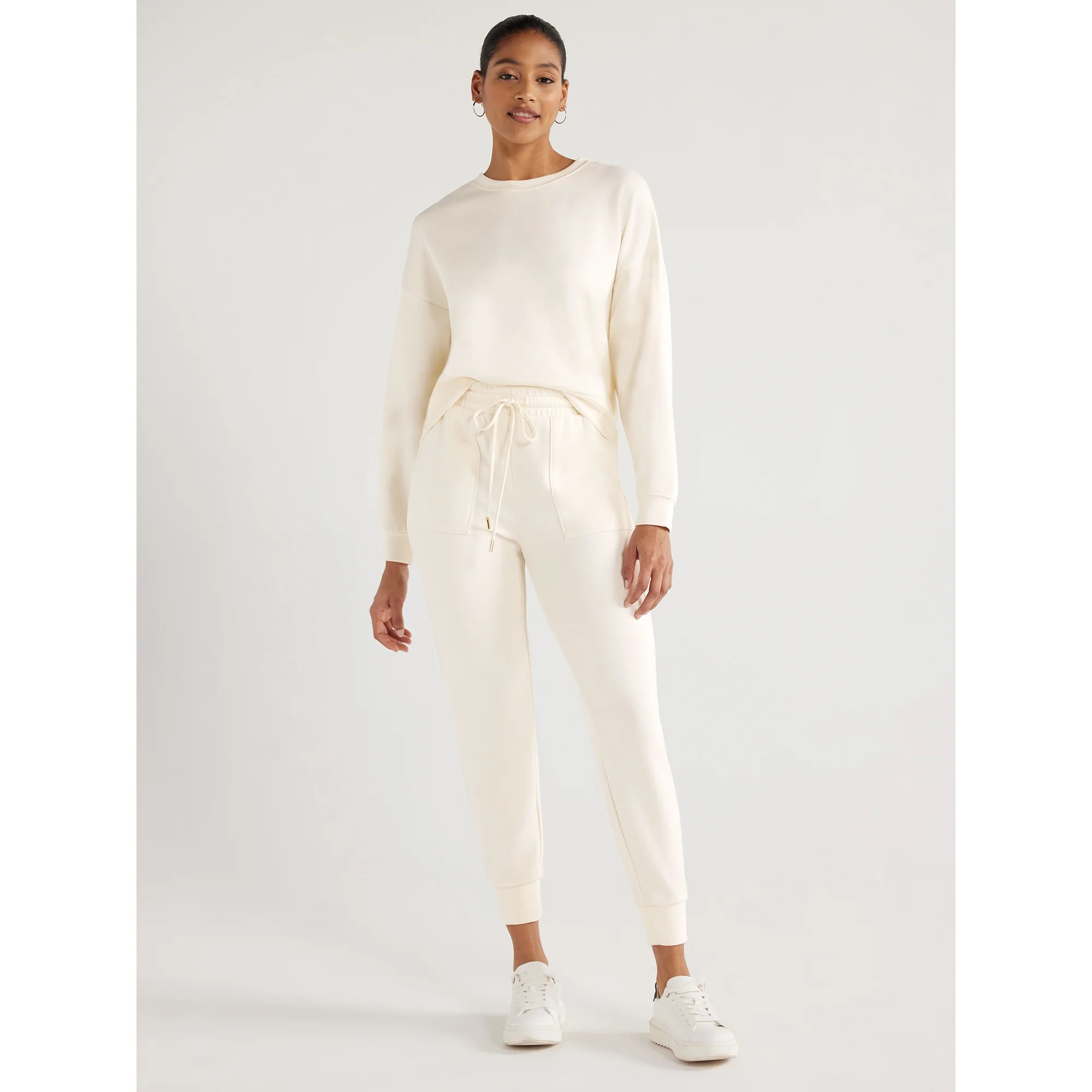 Scoop Women's Ultimate ScubaKnit Cropped Sweatshirt with Drop Sleeves, Size XS-XXL - Walmart.com | Walmart (US)