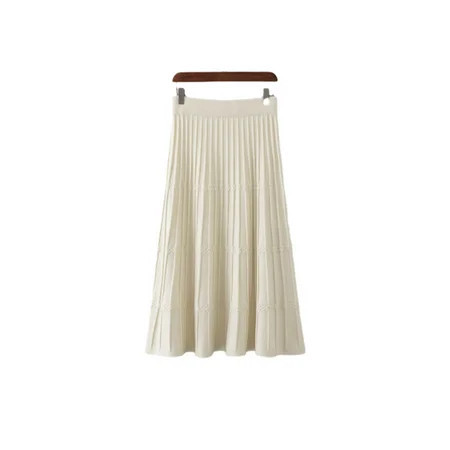 Elastic knitted skirt knitted pleated skirt pleated winter skirt | Walmart (US)