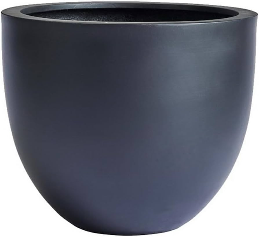 DTY Signature Mount Belford 1-Piece Fiberstone Planter, Black, 15" H x 18" Dia - Large | Amazon (US)