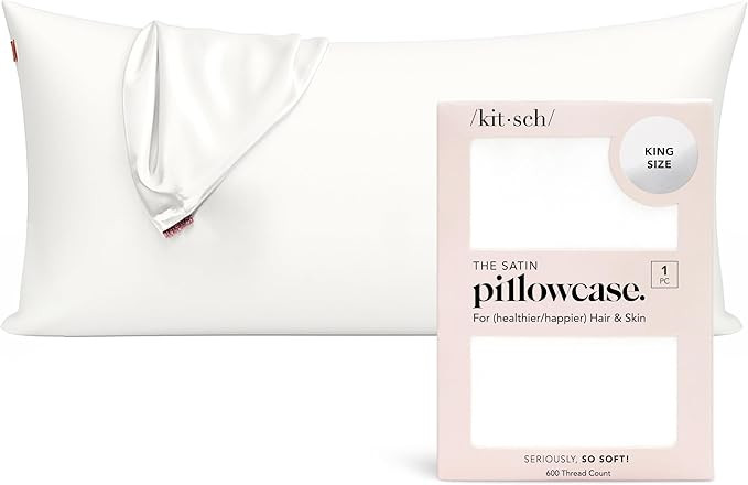 Kitsch Satin Pillowcase, Softer Than Silk Pillow Cases King, Cooling Pillow Covers, Satin Pillowc... | Amazon (US)
