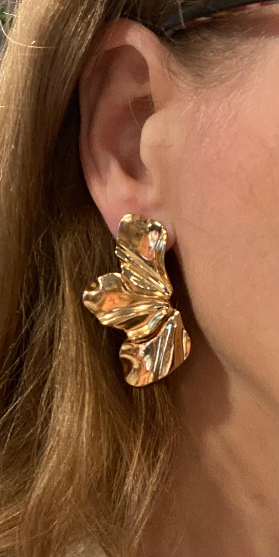 Gold Flower Earrings 14K Gold Plated Flower Dangle Drop Earrings, Sparkling Dainty Earrings for W... | Amazon (US)