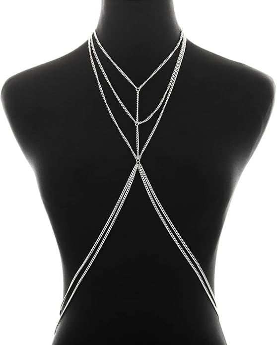 Bounzhi Harness Body Chain Bra Sexy Body Jewelry Necklace Bikini Chains for Women | Amazon (US)