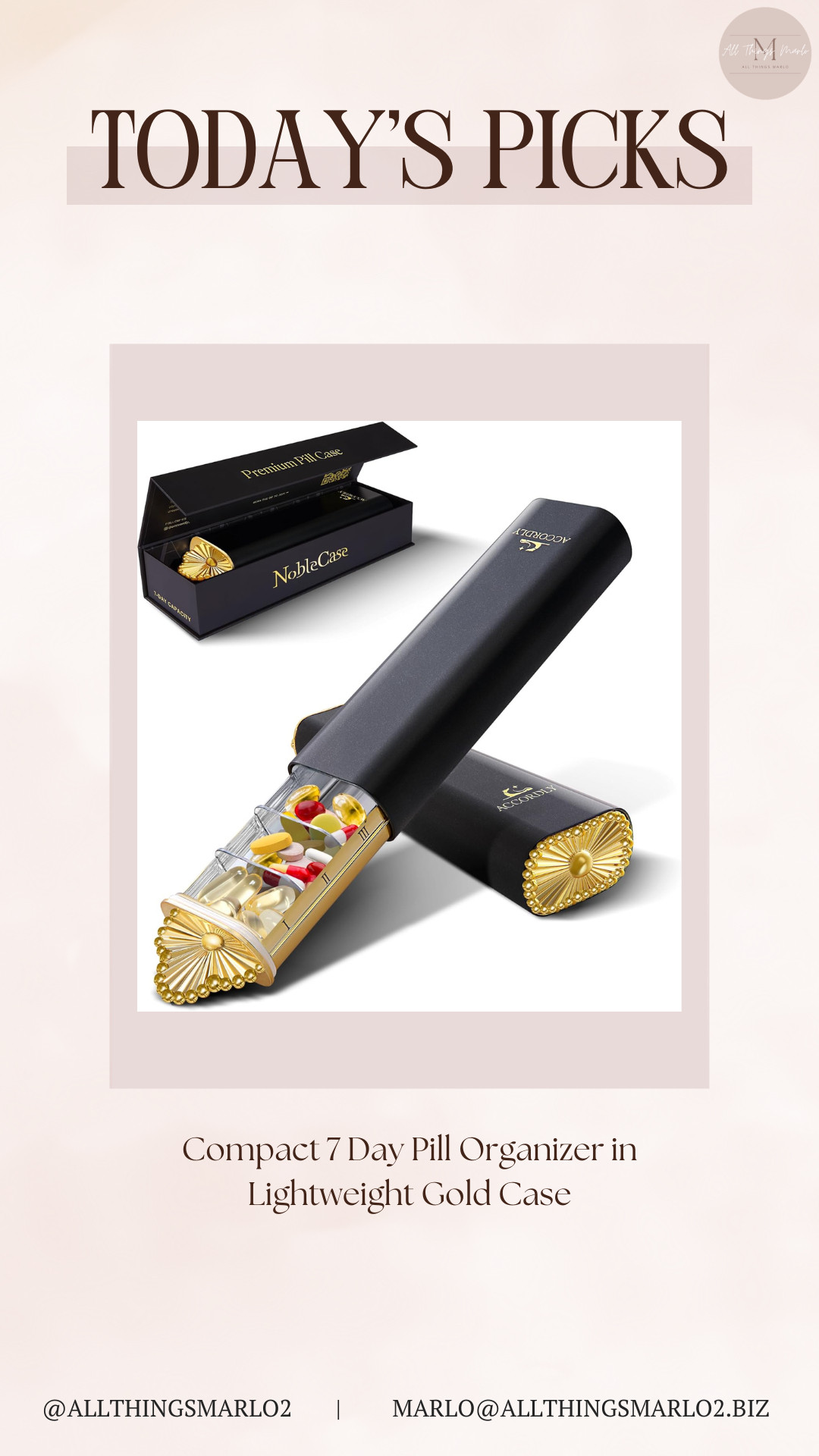 Compact 7 Day Pill Organizer in Lightweight Gold Case 

 #LTKmorningroutine #LTKHome #LTKBeauty