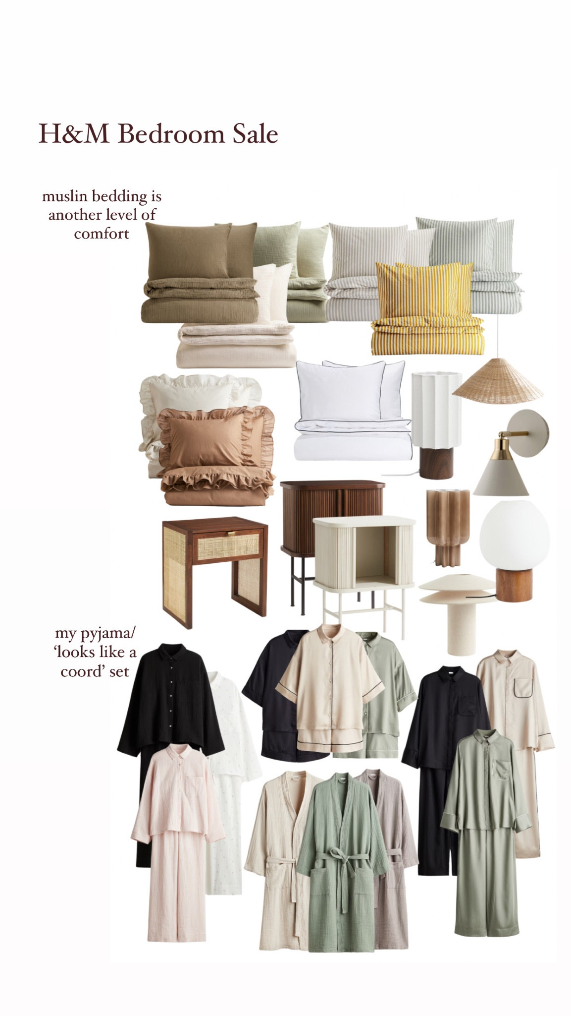 H&M bedroom, bedding, duvet cover set, striped, muslin, bedside table, lamps, light shade, muslin pyjama set, satin pyjama set, silk pyjama set, bathrobe, muslin robe, silk satin robe 

#LTKfindsunder50 #LTKhome #LTKSeasonal