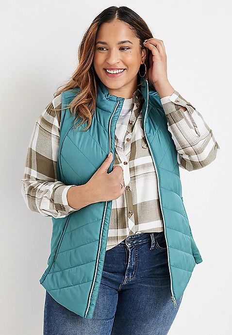 Plus Size All Adventure Hooded Puffer Vest | Maurices