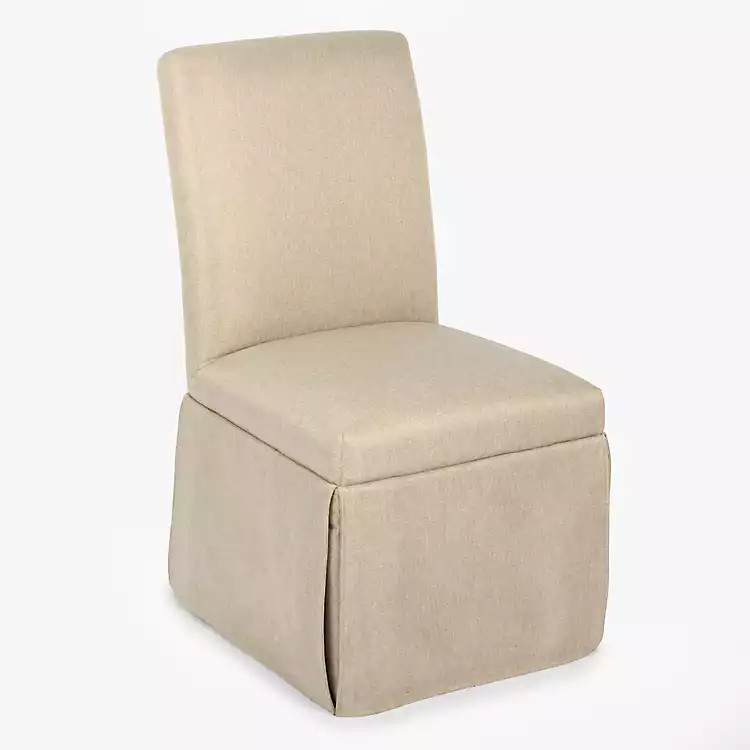 Taupe Skirted Dining Chair with Castors | Kirklands