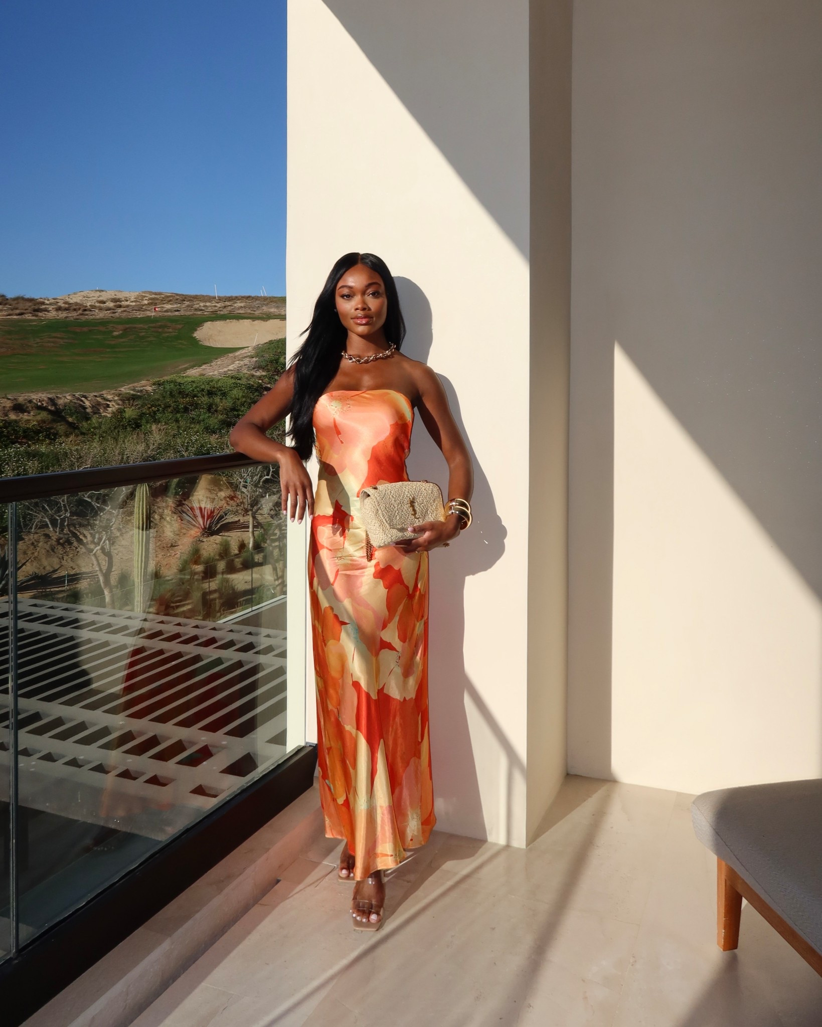 Obsessed with this satin floral dress that I wore to dinner in Cabo! For size reference I am wearing a small! 🧡 🌸

#LTKWedding #LTKTravel #LTKSeasonal