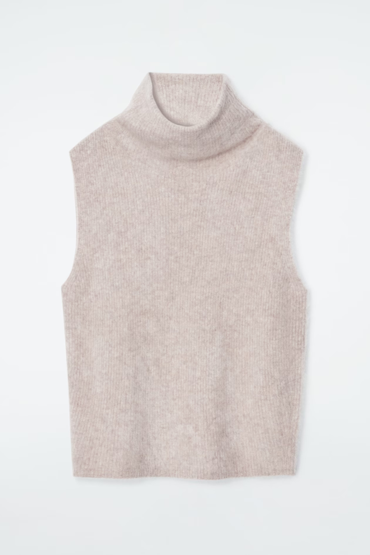 THE FUNNEL-NECK BRUSHED-CASHMERE VEST - LATTE | COS GB | COS UK