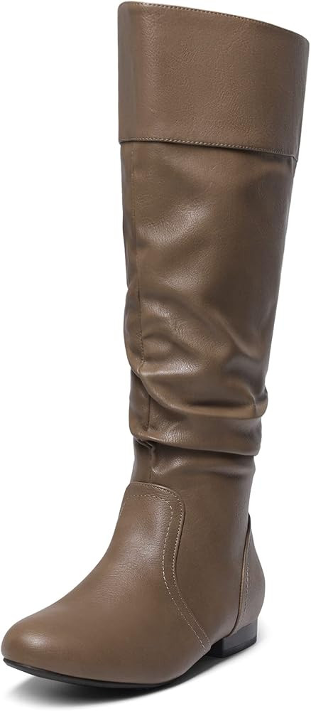 DREAM PAIRS Women's Wide Calf Knee High Pull On Fall Weather Winter Boots | Amazon (US)