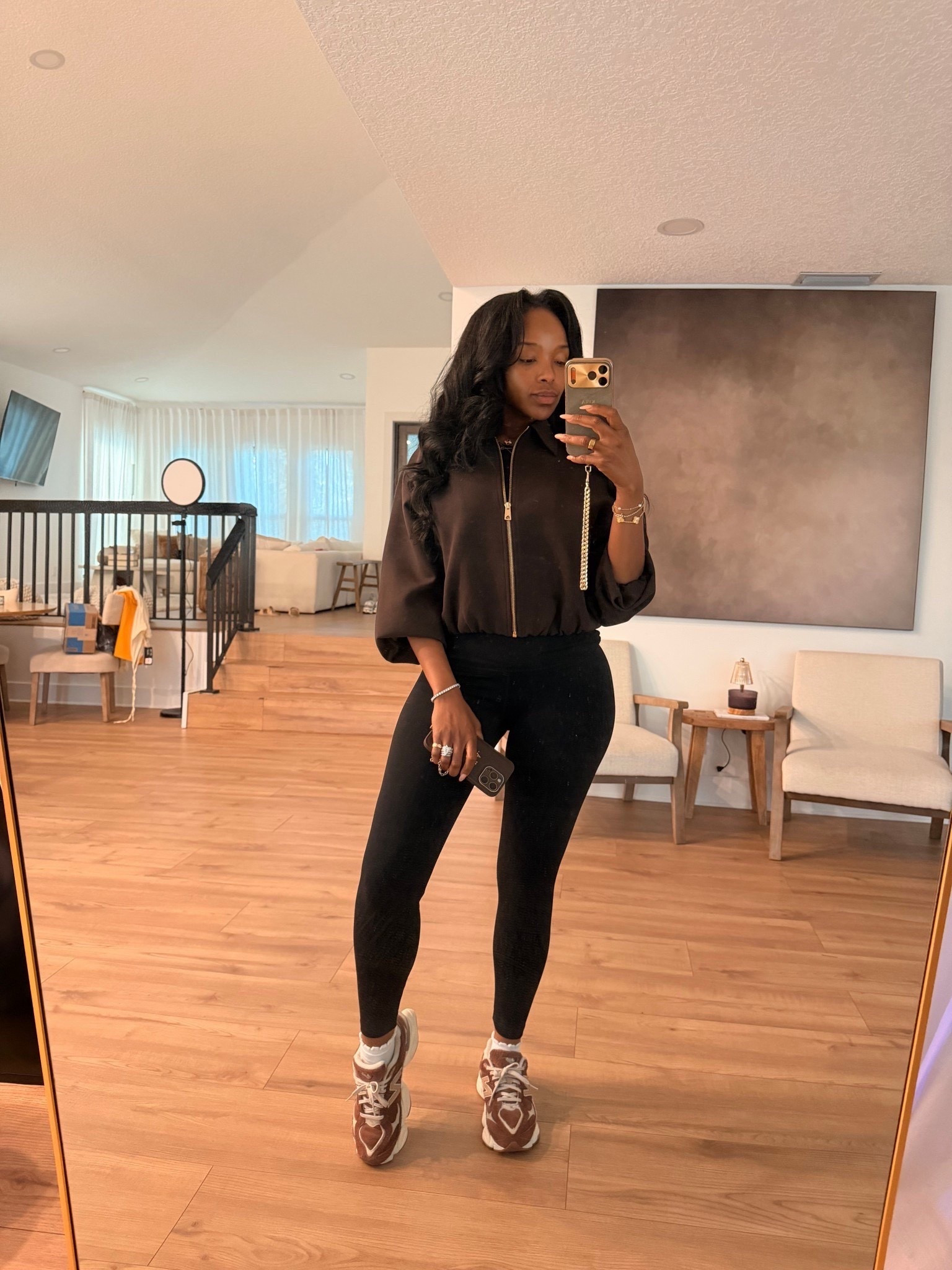 Scroll to shop this casual athleisure outfit featuring a cropped zip-up jacket styled with classic black leggings and neutral sneakers for an easy everyday look. This type of outfit is a go-to for running errands or travel days, and since each piece is a wardrobe staple you can style multiple ways, the cost per wear drops quickly while staying on trend for spring outfits 2026 and relaxed everyday outfits.

Perfect for running errands, gym days, travel outfits, or casual weekend looks.

5'4" | 138 lbs | 34D bust | 27" waist | 40" hips

#LTKootd