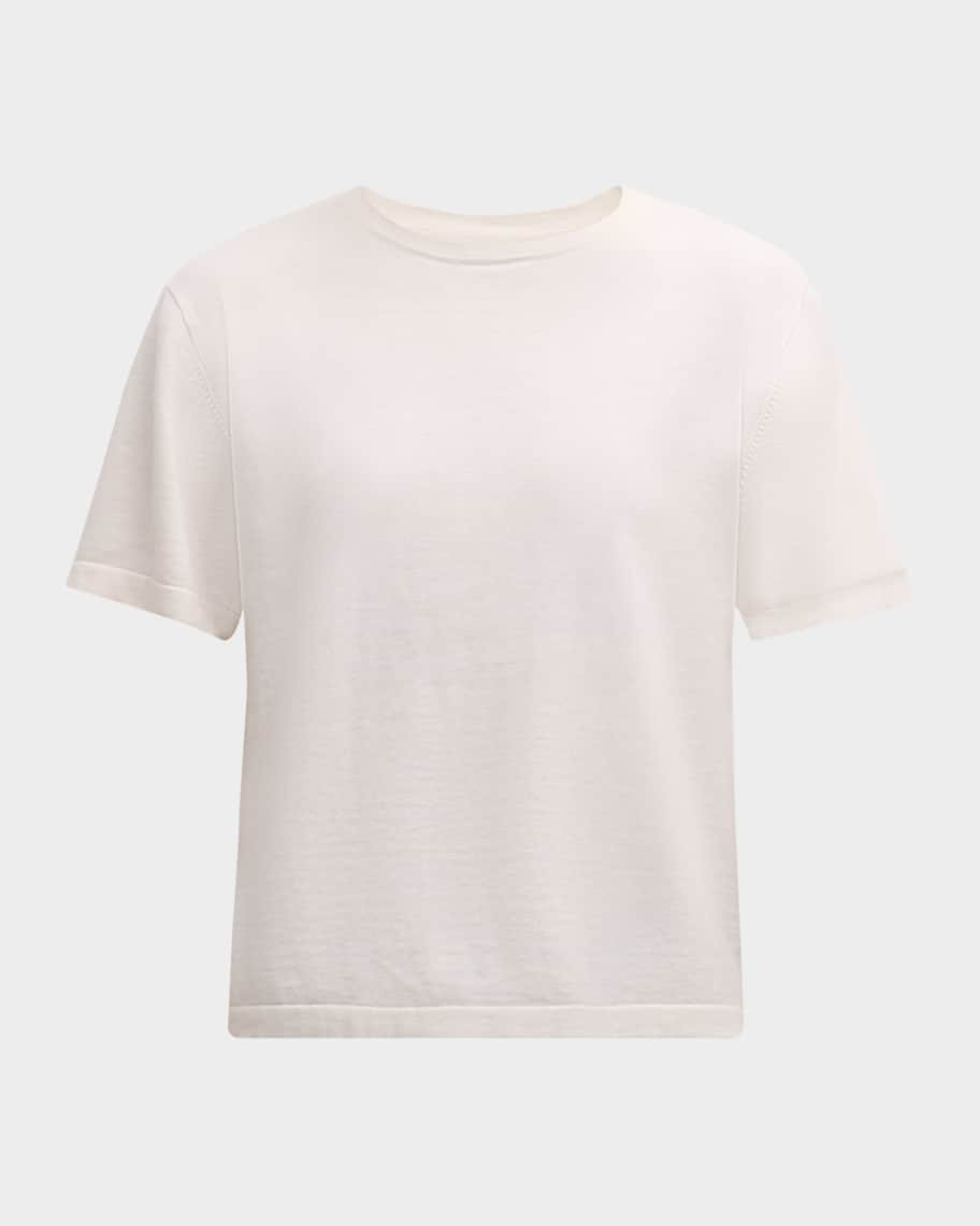 Cotton Cashmere Crewneck T-Shirt | Neiman Marcus