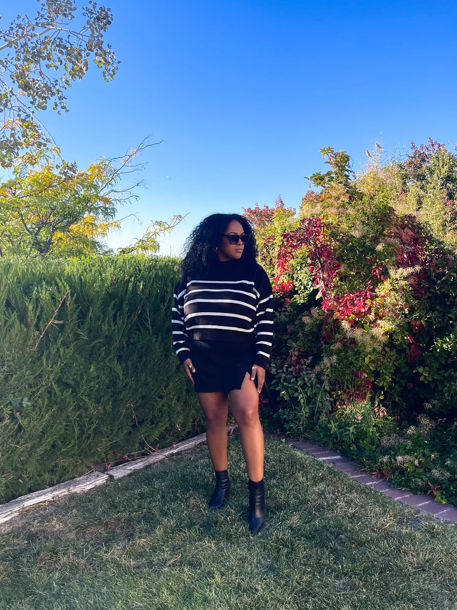 We love a good fall fit 🍁 the sweater I’m wearing is sold out in the color so I linked a different color. The sweater is an XL, skirt large, and shoes 8.5 (size up bc they run small) 

#LTKfindsunder100 #LTKmidsize #LTKHoliday