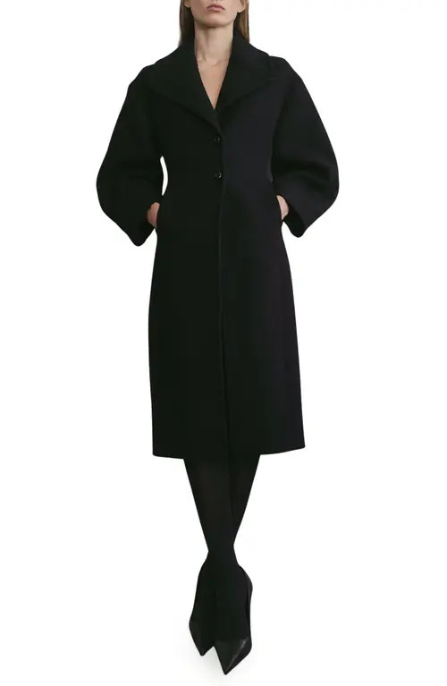 MANGO Wool Coat in Black at Nordstrom, Size Small | Nordstrom