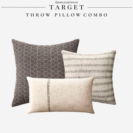 Target Throw Pillow Combo | transitional decor | neutral decor | neutral pillows | affordable throw pillows | threshold | bedroom throw pillows | living room throw pillows 

#LTKunder50 #LTKFind #LTKhome