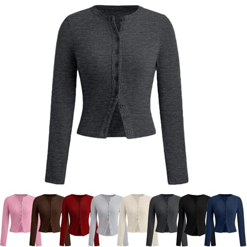 Evandal Ribbed Button up Long Sleeve, Evandal Button up Long Sleeve, Women Long Sleeve Ribbed Kni... | Amazon (US)