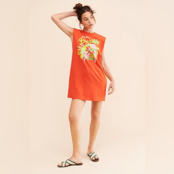 Farm Rio Brasil Red Mini T-Shirt Dress | Poshmark