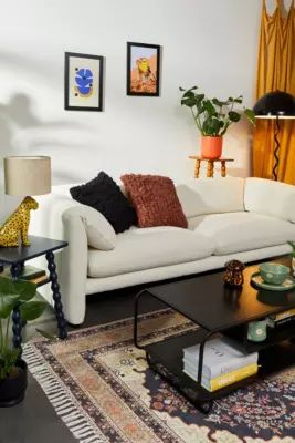 Colleen Off-White Three-Seater Sofa | Urban Outfitters (EU)