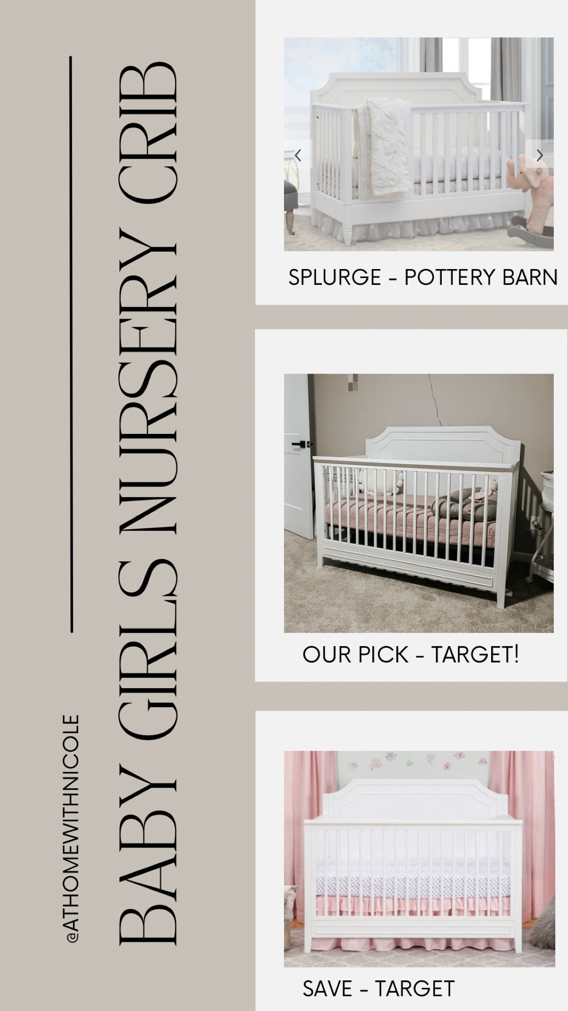 Baby crib splurge bs save! The pottery barn Ava regency crib is beautifuly crafted, if you are looking for a more budget friendly version the DaVinci Chloe crib from target is a perfect alternative! We decided for baby number 2 to go with the target version and we are happy with it! Very subtle differences as well! 

#LTKhome #LTKbaby #LTKbump
