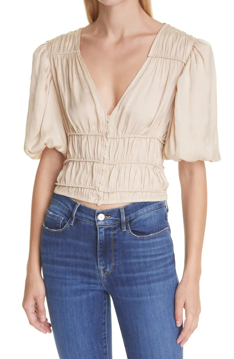 Julianne Puff Sleeve Crop Blouse | Nordstrom Rack