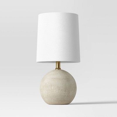 Wooden Mini Table Lamp with Circle Base White - Threshold&#8482; | Target