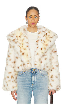 MORE TO COME Rockie Faux Fur Jacket in White Leopard from Revolve.com | Revolve Clothing (Global)
