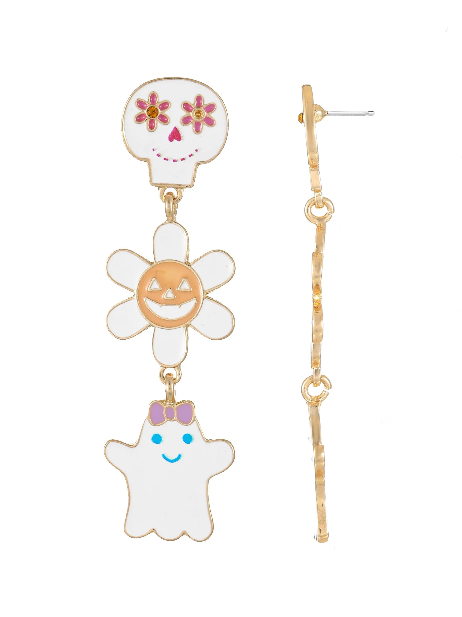 Way to Celebrate Halloween Day of the Dead Motif Earring, 1 Pair - Walmart.com | Walmart (US)