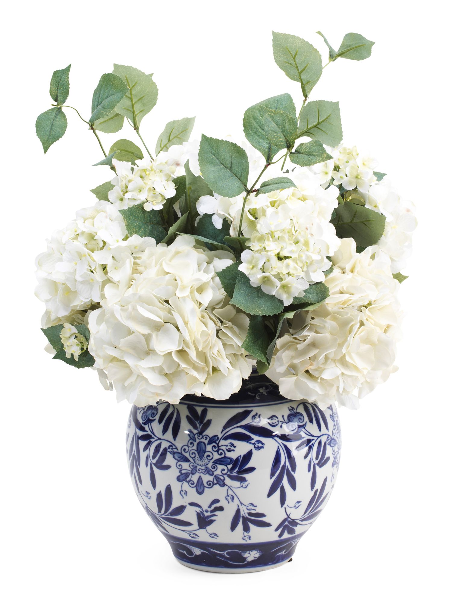 Hydrangea Arrangement In Ceramic Vase | TJ Maxx
