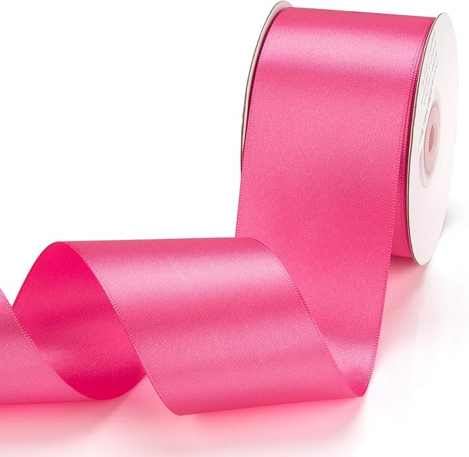 IHKFILAN Double Faced Satin Ribbon 2 Inch x 25 Yards Double Sided Solid Polyester Ribbon for Gift... | Amazon (US)