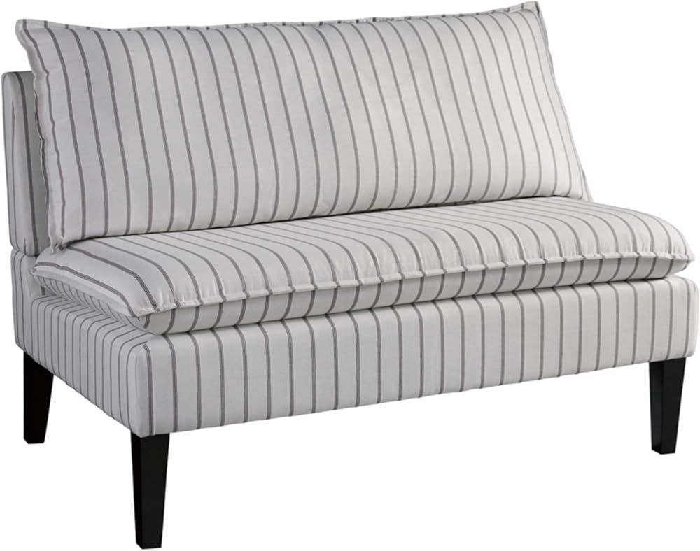 Signature Design by Ashley Arrowrock Modern Farmhouse Striped Accent Bench, White & Gray | Amazon (US)