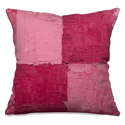 Textured Pink Squares Double Sided Throw Pillows | Wayfair North America