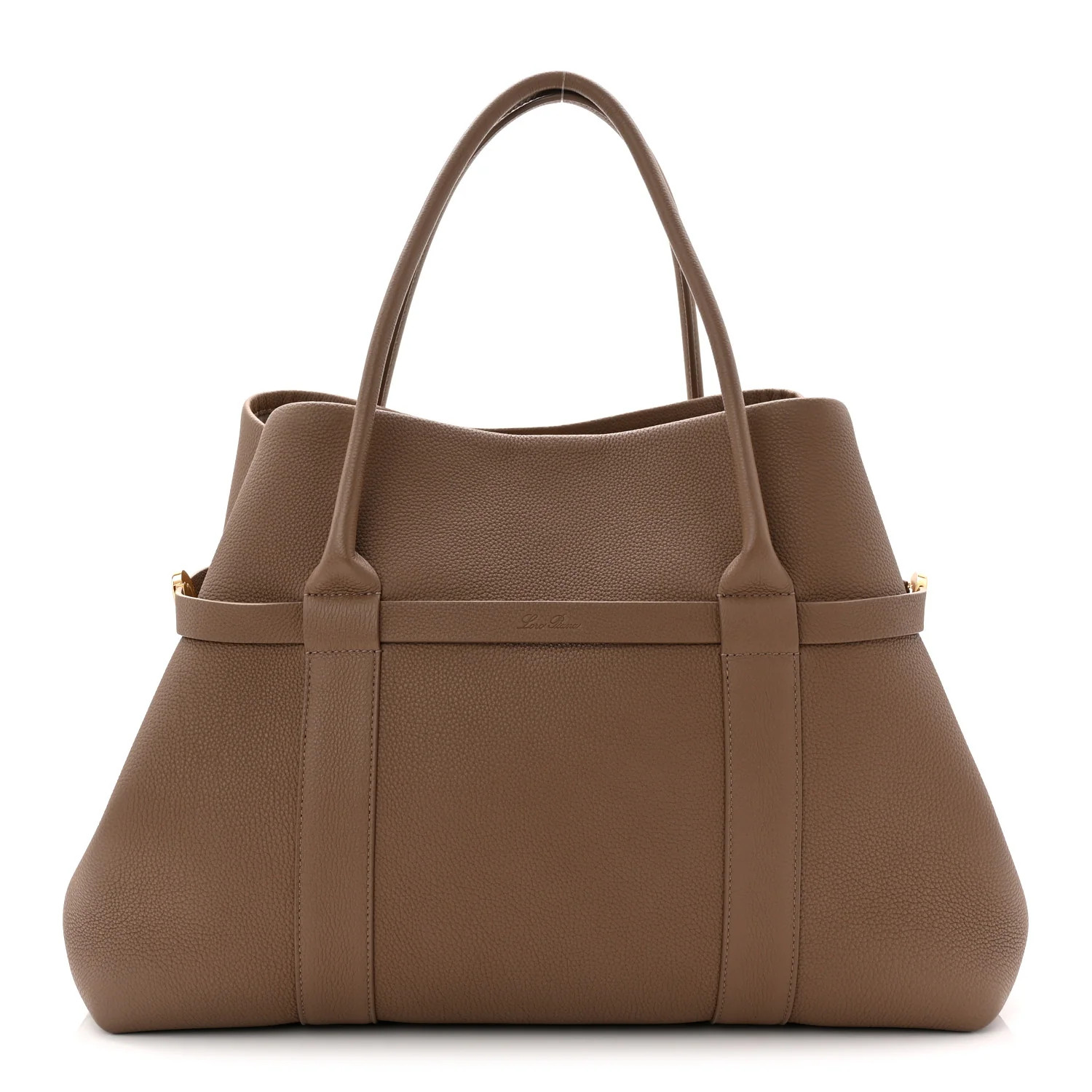 Grained Calfskin Large Ghiera Shopper Tote Fossil | FASHIONPHILE (US)