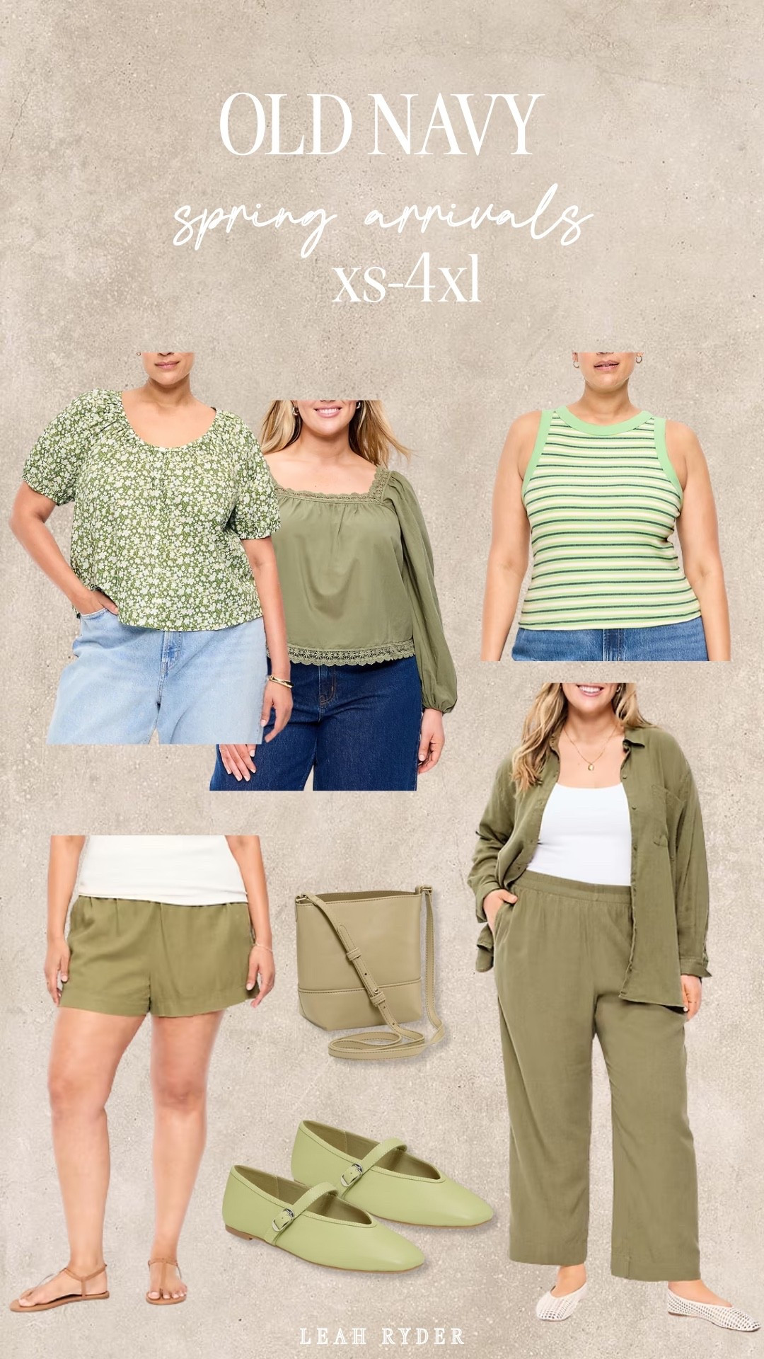 These Old Navy spring arrivals feature easy, everyday pieces in fresh green tones and lightweight fabrics. The collection includes casual tops, relaxed bottoms, and simple accessories designed for mixing and matching. All styles are size-inclusive from XS–4X and work well for early spring layering. These are affordable Old Navy basics that transition seamlessly from winter into spring outfits.

#LTKPlusSize #LTKSeasonal
