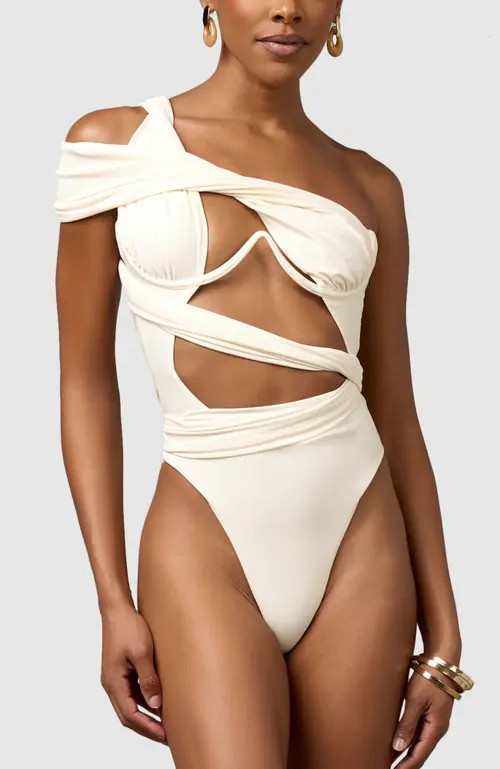 MBM Swim Bella One-Piece Swimsuit in Cream at Nordstrom, Size Large | Nordstrom