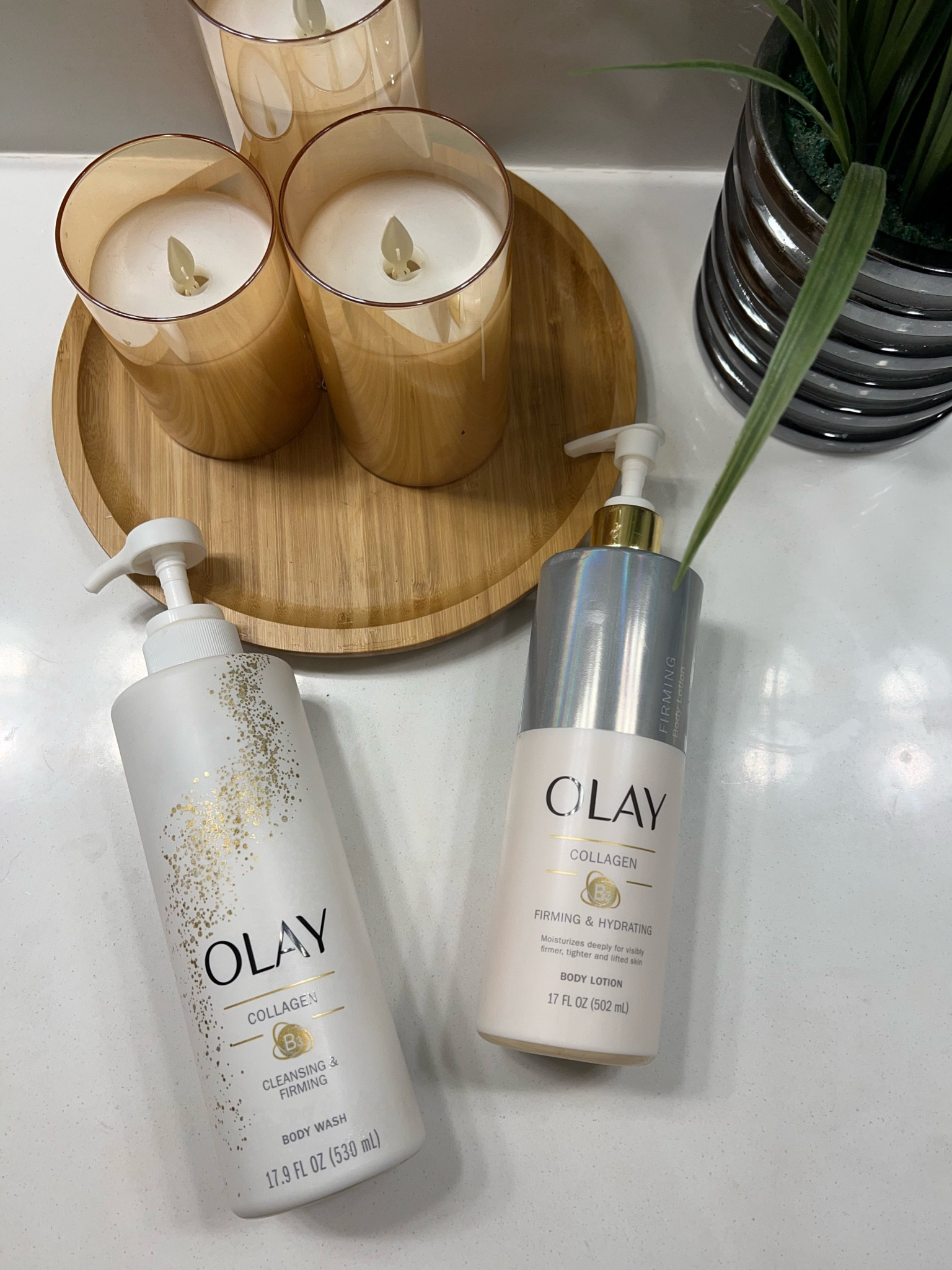 My skincare regimen that keeps my skin hydrated and toned. Olay collagen body wash and lotion are winter staples to keep my skin glowing year round. 

#olay #skincare #collagen #firminglotion 

#LTKbeauty