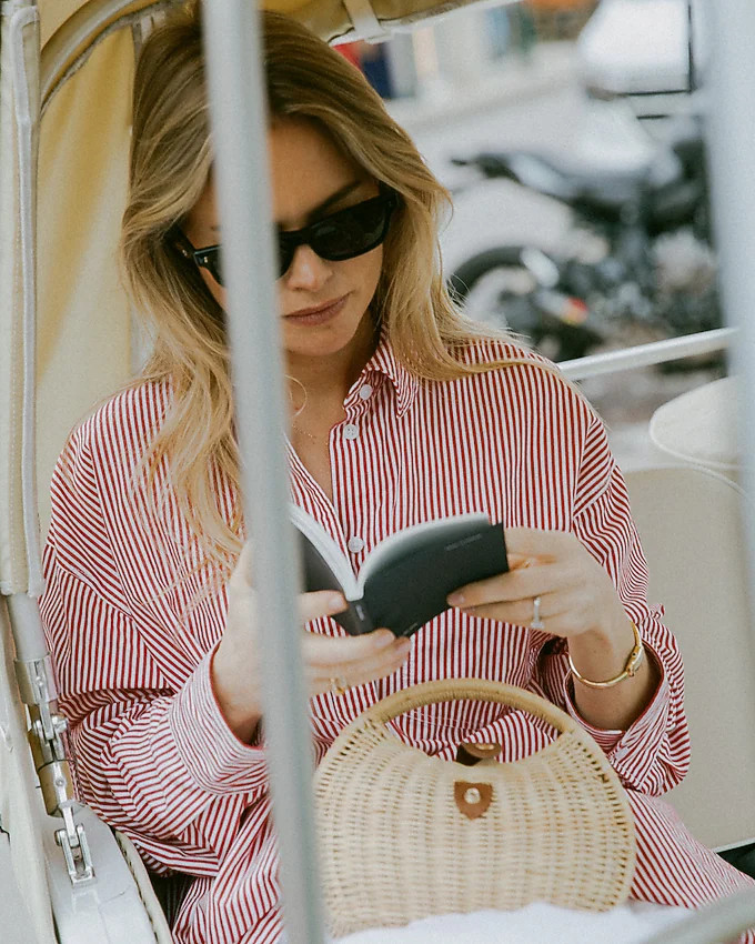 &Eacute;tienne oversized shirt in red pinstripe | J. Crew US
