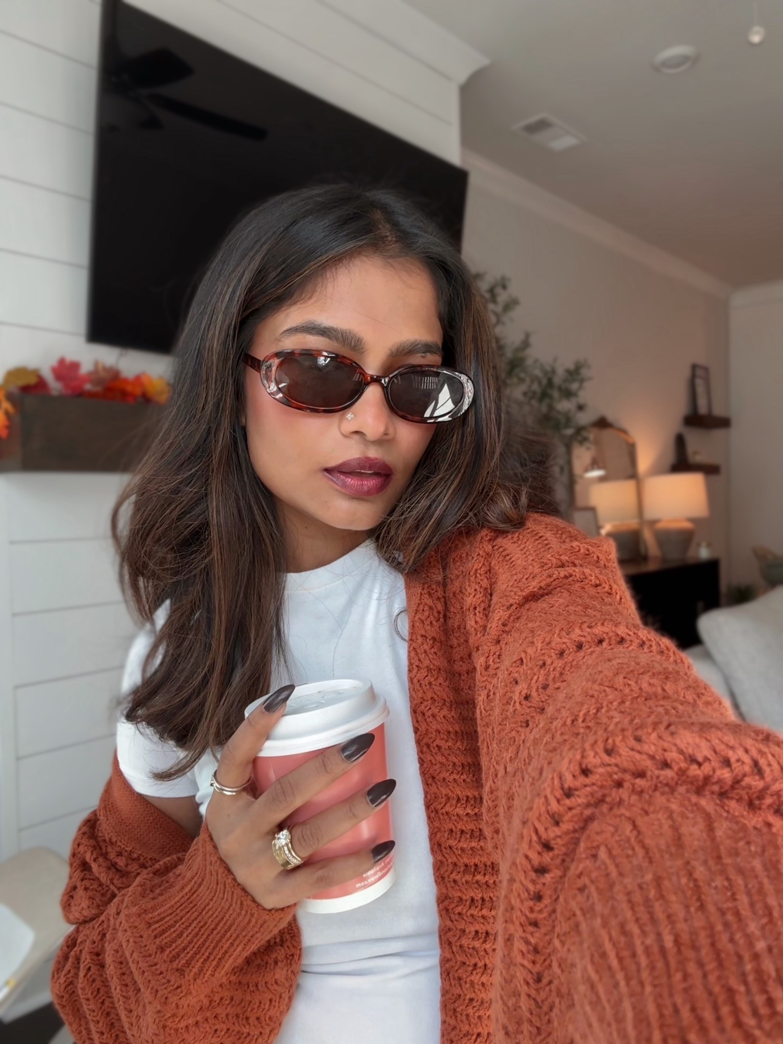 Chunky lightweight oversized cardigan in muted burnt/brown-ish orange. Wearing small #amazon 

#LTKFindsUnder50 #LTKPetite #LTKStyleTip